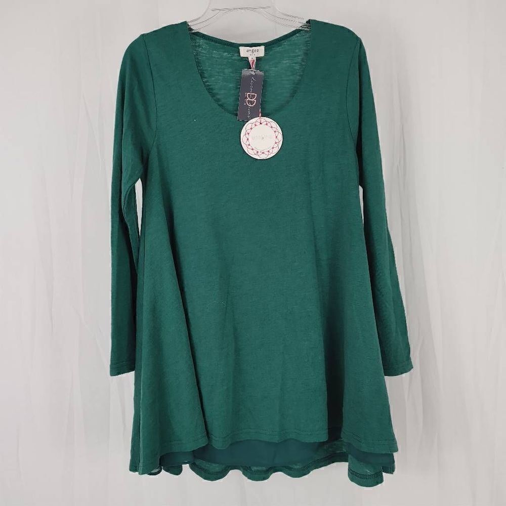 Nwt Umgee Long Sleeved Layered Tunic/Dress in Emerald Green Size Small Women's
S